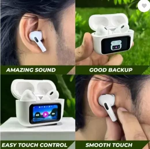 air buds with touch display with active noise